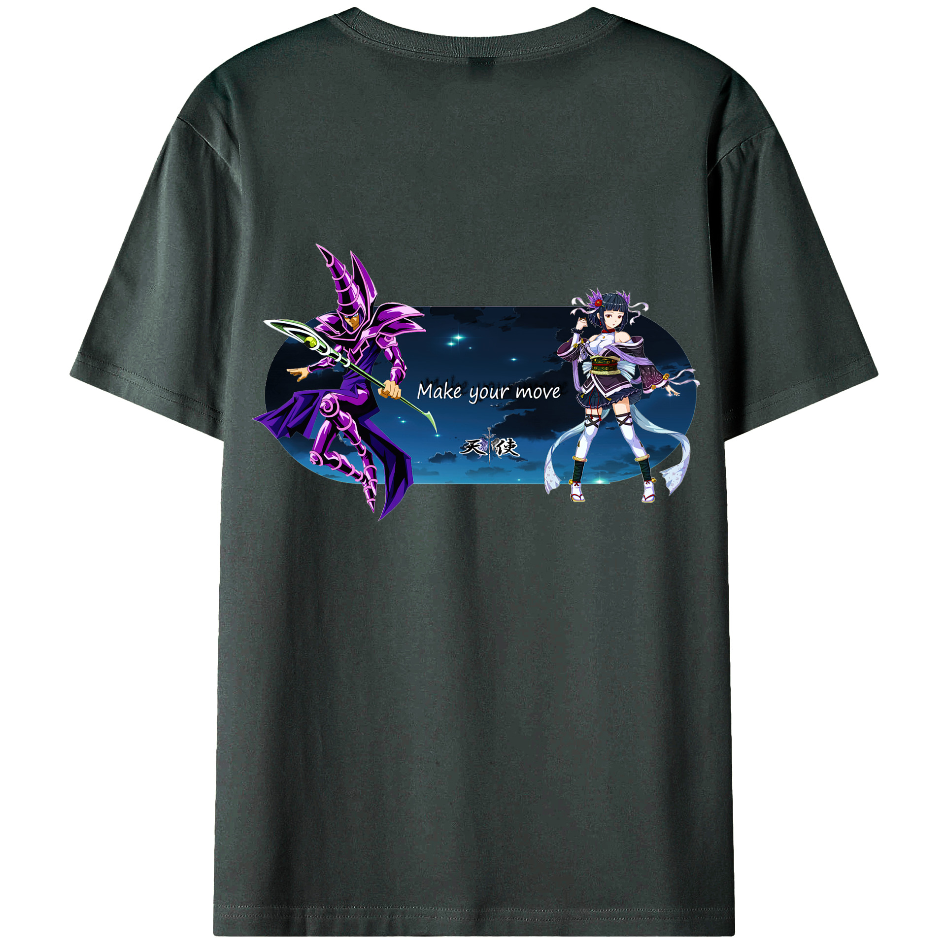 （画像用） 遊☆戯☆王 Yu-Gi-Oh! 綿100％ メンズ半袖Tシャツ（バックプリント） 通気性